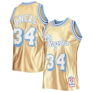 Shaquille O'Neal Los Angeles Lakers 75th Anniversary 1996/97 Hardwood Classics Swingman Vibrant Jersey Gold