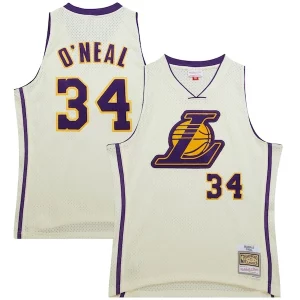 Shaquille Bold O'Neal Los Angeles Lakers Chainstitch Swingman Jersey Cream