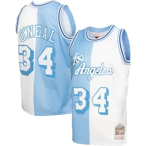 Shaquille O'Neal Los Angeles Lakers Hardwood Classics 1996/97 Split Swingman Jersey Authentique Powder Blue/White
