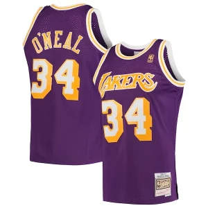 Shaquille O'Neal Los Angeles Lakers Collectible Hardwood Classics Swingman Jersey Purple/Royal/Gold
