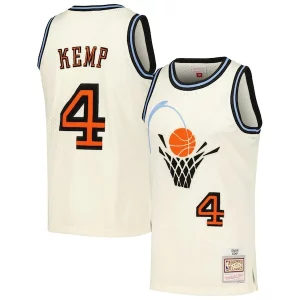 Shawn Kemp Cleveland Cavaliers Chainstitch Swingman Vibrant Jersey Cream