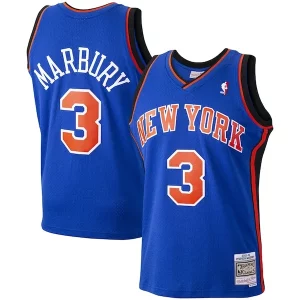 Stephon Marbury New York Incontournable Knicks Hardwood Classics Swingman Jersey Blue