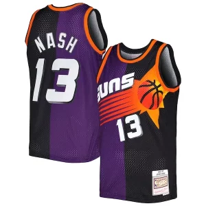 Steve Nash Authentique Phoenix Suns Hardwood Classics 1996/97 Split Swingman Jersey Purple/Black