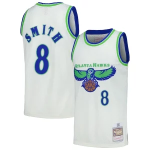 Steve Smith Atlanta Hawks Chainstitch Swingman Jersey Haut de gamme Cream