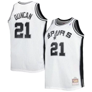 Tim Duncan San Antonio Spurs Big Authentique & Tall Hardwood Classics 1998/99 Swingman Jersey White/Black