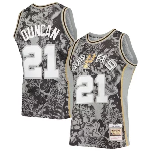 Tim Superbe Duncan San Antonio Spurs Hardwood Classics 1998/99 Lunar New Year Swingman Jersey Black