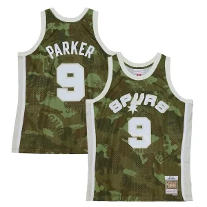 Tony Parker San Antonio Spurs Hardwood Dashing Classics 2000/01 Ghost Green Swingman Jersey Camo