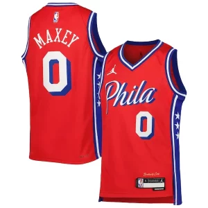 Tyrese Maxey Philadelphia 76ers Jordan Brand Captivant Youth Swingman Jersey Statement Edition Red