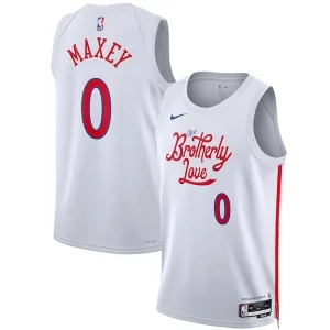 Tyrese Maxey Philadelphia 76ers Nike Unisex 2022/23 Personalisable Swingman Jersey City Edition White