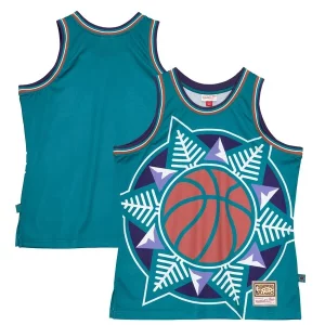 Utah Splendide Jazz Hardwood Classics Blown Out Fashion Jersey Turquoise