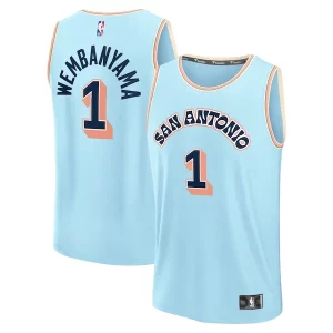 Victor Wembanyama Luxueux San Antonio Spurs 2024/25 Fast Break Player Jersey City Edition Light Blue