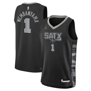 Victor Wembanyama San Antonio Spurs Jordan Brand Youth Swingman Jersey Statement Edition Black Éclatant