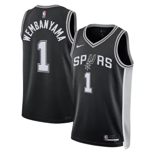 Victor Wembanyama San Antonio Spurs Nike Unisex 2023 NBA Draft First Round Pick Swingman Jersey Icon Edition Black Refiné