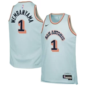 Victor Wembanyama San Antonio Spurs Nike Youth 2024/25 Swingman Player Notable Jersey City Edition Light Blue
