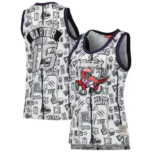 Vince Carter Toronto Raptors Women's 1998 Doodle Swingman Jersey White Bold
