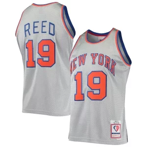 Willis Reed New York Knicks 75th Anniversary 1969/70 Hardwood Classics Commémoratif Swingman Jersey Silver