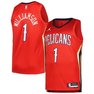 Zion Williamson New Orleans Pelicans Jordan Brand Swingman Player Jersey Statement Edition Red Authentique