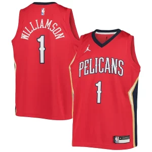 Zion Williamson New Orleans Pelicans Jordan Brand Youth 2020/21 Distingué Swingman Player Jersey Statement Edition Red