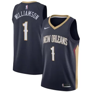 Zion Williamson New Orleans Pelicans Nike 2019 NBA Draft First Round Pick Swingman Jersey Navy Icon Edition/White Charming