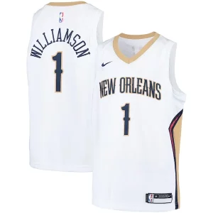 Zion Vibrant Williamson New Orleans Pelicans Nike Youth Swingman Player Jersey Association Edition White/Navy